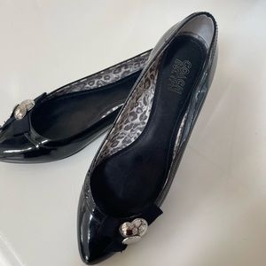 Coach patent leather black flats  7 1/2. Trina